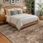 Magaschoni Boho Taupe Brown Living Room Rug 8x10 Modern Vintage Traditional Eclectic Oriental Neutral, Washable Low Pile Non Slip Extra Large Area Rugs for Dining Under Table Bedroom Lounge (4)