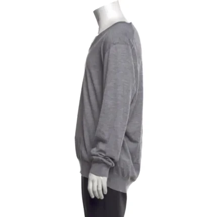 Magaschoni Cashmere V Neck Cardigan Grey (2)