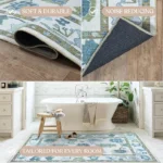 Magaschoni Fame Living Green Oushak Rug, Modern, Vintage, Turkish, Eclectic, Floral, Pastel, Washable, Large Area Rugs for Living Room, Dining, Bedroom, Girls, Boys, 7'5x9'8 (2)