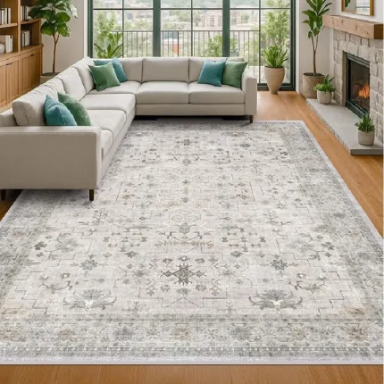 Magaschoni Light Gray & Sage Living Room Rug (5)