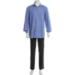 Magaschoni Long Sleeve Dress Shirt Blue (1)