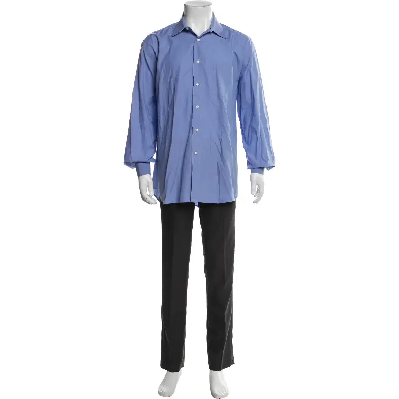 Magaschoni Long Sleeve Dress Shirt Blue (1) Magaschoni Long Sleeve Dress Shirt Blue (1)