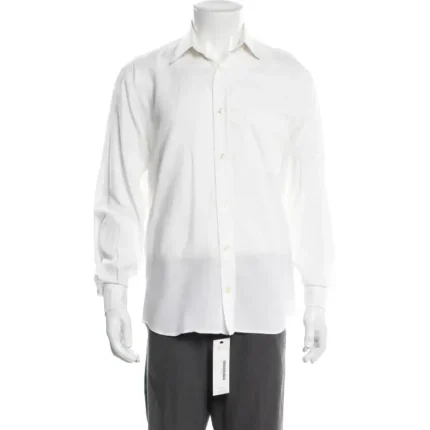 Magaschoni Long Sleeve Dress Shirt White (1)
