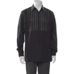 Magaschoni Long Sleeve Tuxedo Shirt Black (1)